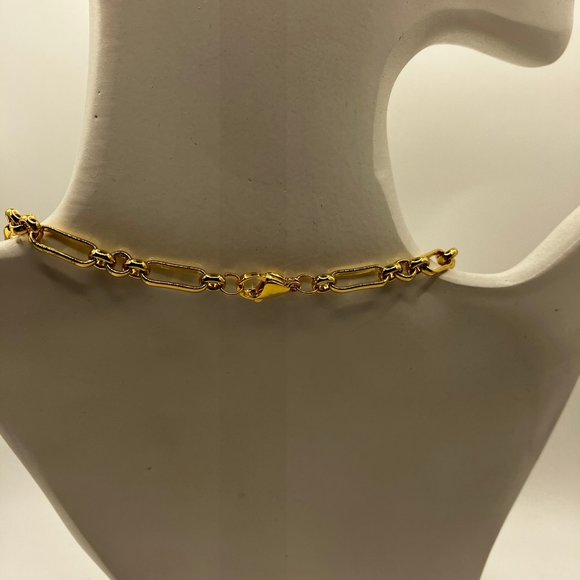 18k Real Gold Plated over Brass Y Lariat Paper Clip 30 inches Chain New - Picture 3 of 10